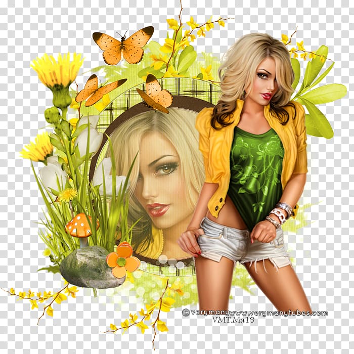 Floral design Blond Dangerously Delicious Pies Brown hair, new spring transparent background PNG clipart