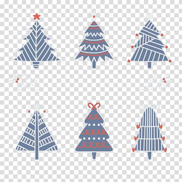 Christmas tree Christmas decoration, Hand-painted Christmas tree transparent background PNG clipart