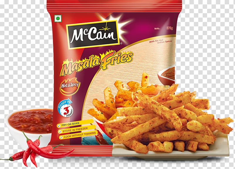 French fries McCain Foods Samosa Tandoori chicken Frozen food, indian spices transparent background PNG clipart