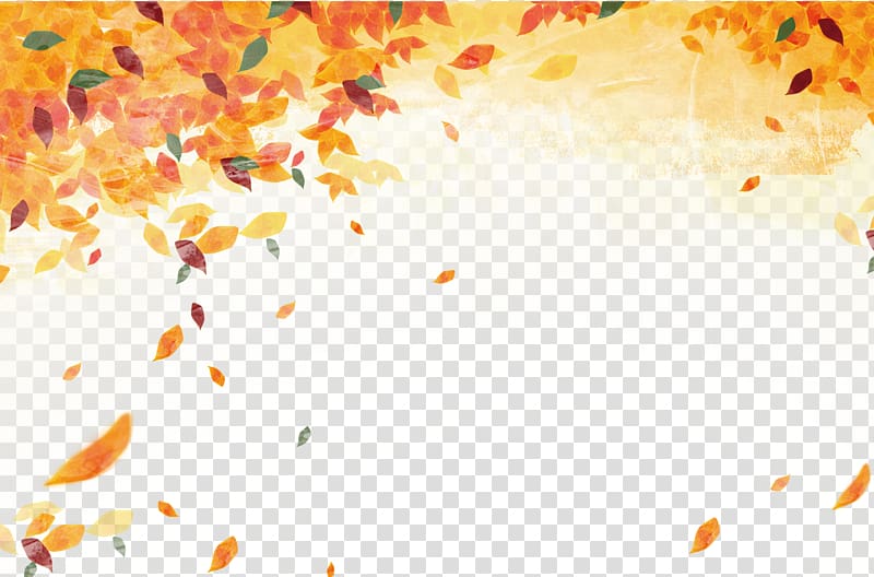 falling orange leaves illustration, Autumn leaf color Autumn leaf color, Autumn leaves material transparent background PNG clipart