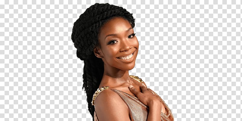 woman smiling , Brandy Norwood Braids transparent background PNG clipart