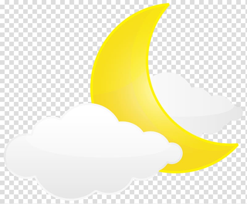 crescent moon and clouds illustration, Yellow Graphics Design , Moon with Clouds transparent background PNG clipart