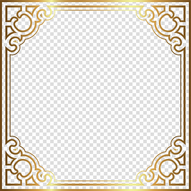 luxury gold border transparent background PNG clipart