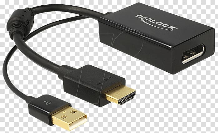 HDMI USB DisplayPort VGA connector Adapter, USB transparent background PNG clipart