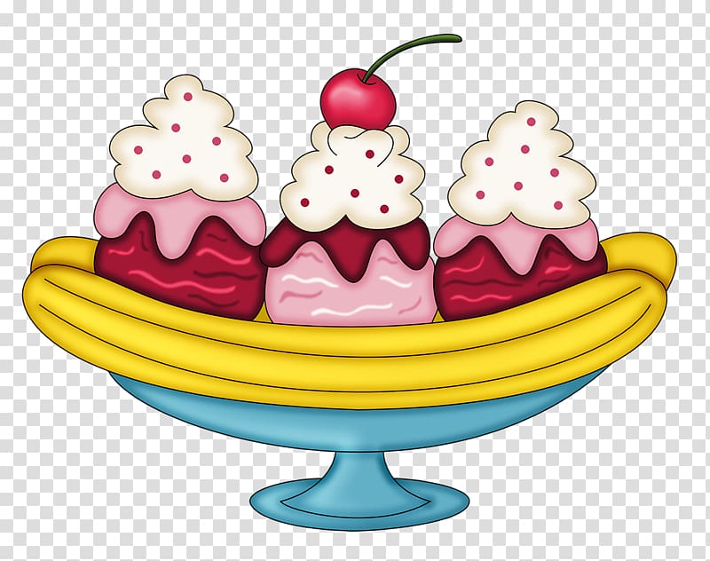 Ice cream Banana split Cupcake Fruit, Banana ice cream transparent background PNG clipart