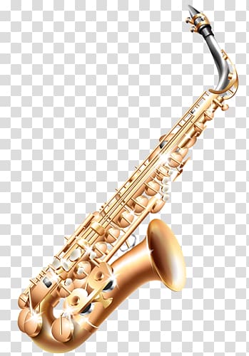 golden saxophone transparent background PNG clipart