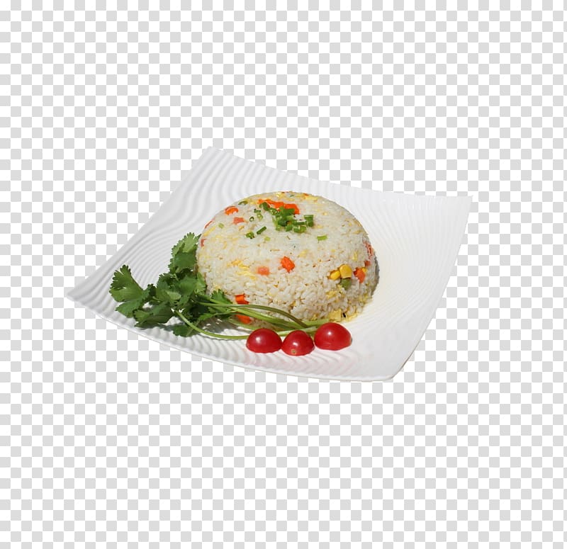 Yangzhou fried rice Stir-fried tomato and scrambled eggs French fries Ham, The real delicious fried rice transparent background PNG clipart