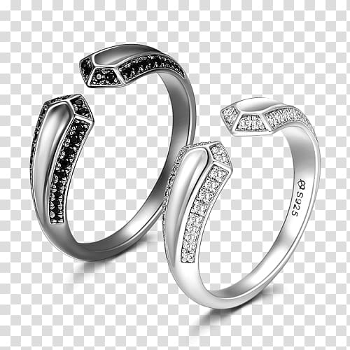 Wedding ring Jewellery Silver Bracelet, couple rings transparent background PNG clipart