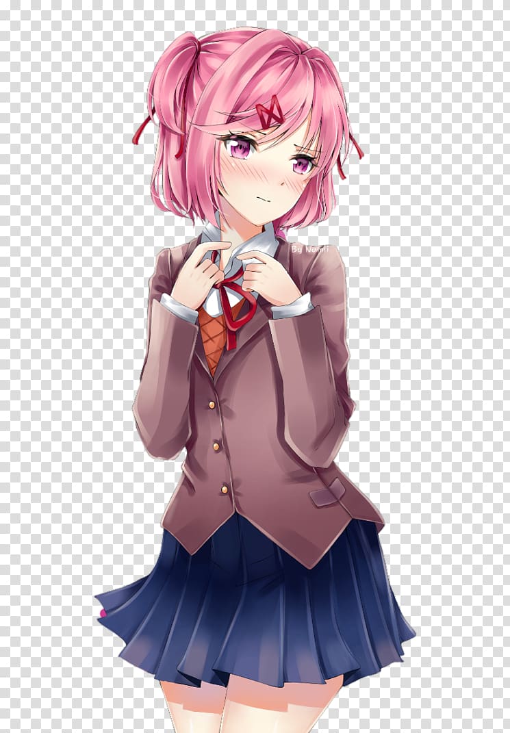 Doki Doki Literature Club! Fan art Anime, natsuki transparent background PNG clipart