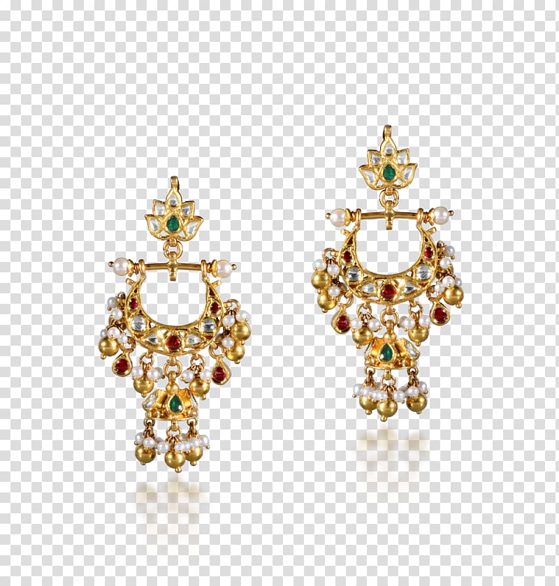 Earring Pearl Jewellery Kundan Gold, temple jewellery hyderabad transparent background PNG clipart