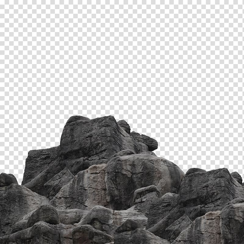 Rock Black and white, stone transparent background PNG clipart