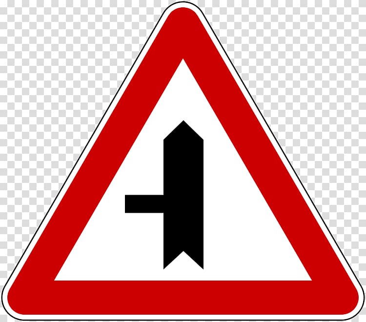 Traffic sign Road signs in Singapore Warning sign Road junction, road transparent background PNG clipart