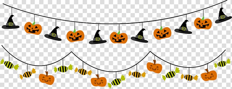 Halloowen buntings , Halloween Party October 31 Pierre et la sorcixe8re Pumpkin, Funny cartoon Halloween pumpkin ribbon transparent background PNG clipart