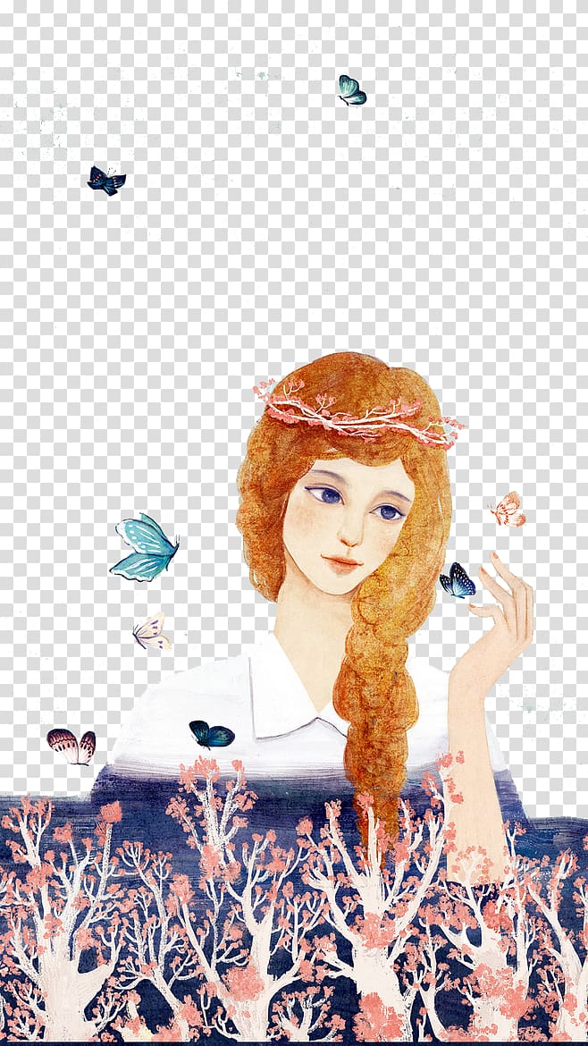 Butterfly u5973u5b69 Illustration, Butterfly girl transparent background PNG clipart