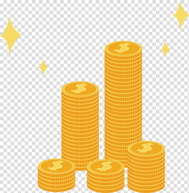 Gold coin Computer file, Gold coins stacked transparent background PNG clipart