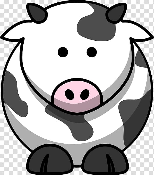 white and gray pig , Cattle Cartoon Drawing , cow transparent background PNG clipart