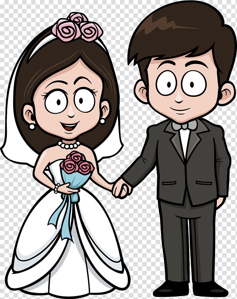Wedding invitation Cartoon Drawing, bride transparent background PNG clipart
