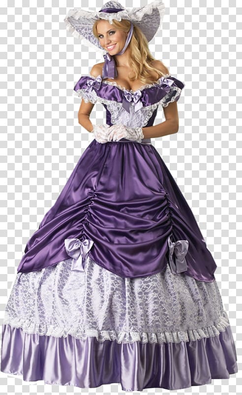 Southern belle Costume Southern United States Dress Gown, dress transparent background PNG clipart