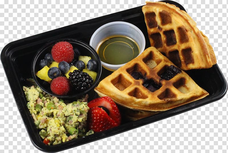 Belgian waffle Breakfast Dish Food, scrambled eggs transparent background PNG clipart