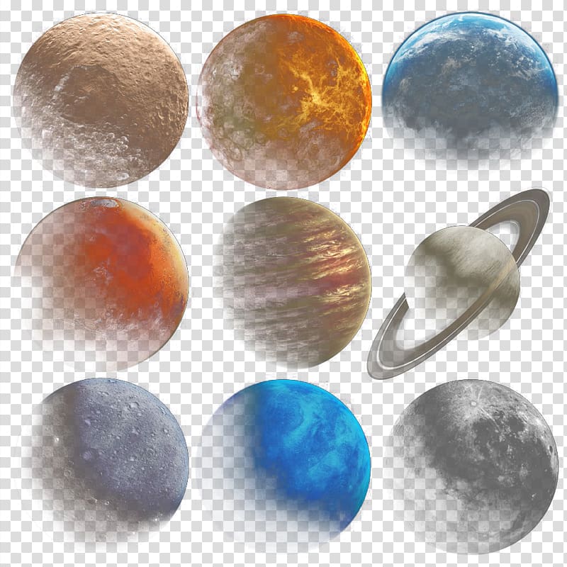 Moon Planet Universe, Nine planets, nine planets illustration transparent background PNG clipart