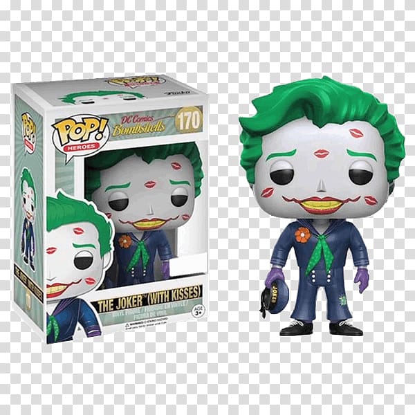 Joker Harley Quinn Batman Funko DC Comics Bombshells, joker transparent background PNG clipart