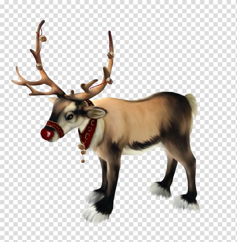 Santa Claus Rudolph Reindeer Christmas, reindeer transparent background PNG clipart