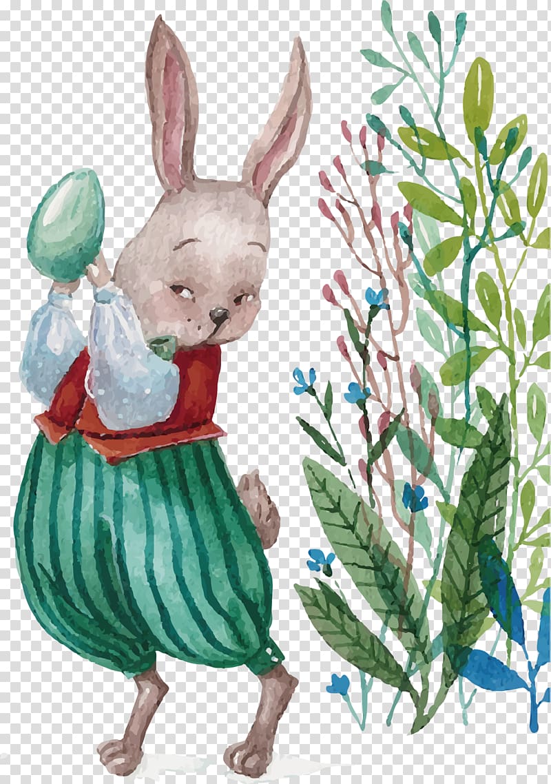 Easter Bunny Rabbit Illustration, Cartoon rabbit transparent background PNG clipart