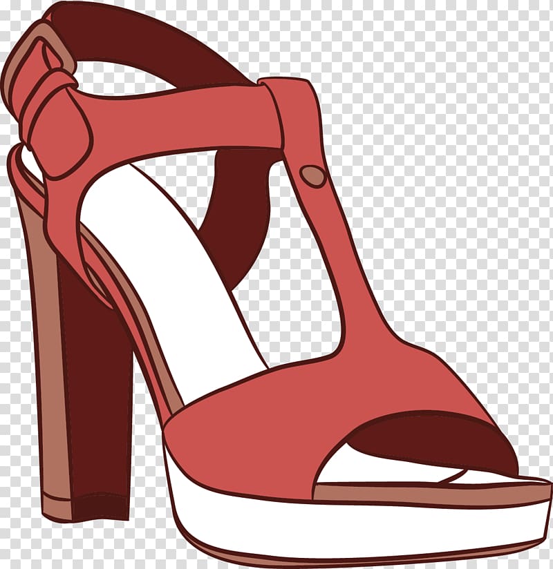 High-heeled footwear Sandal Shoe, Ms. heeled sandals transparent background PNG clipart