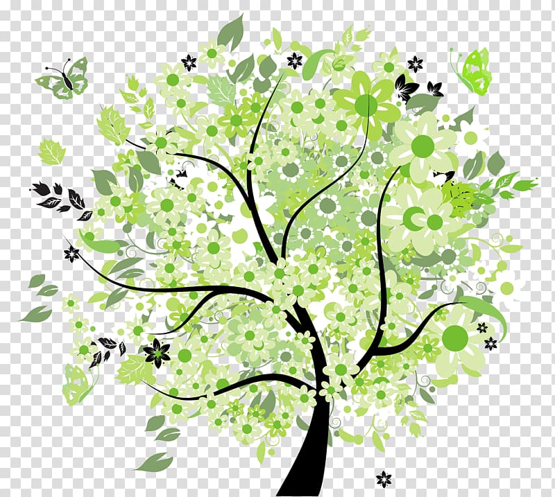 Tree Spring , Green Spring Tree , green leafed tree illustration transparent background PNG clipart