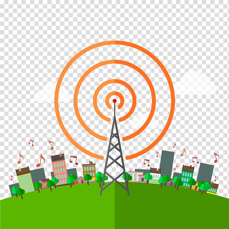 gray tower illustration, Radio station Broadcasting Radio personality, radio signal transparent background PNG clipart