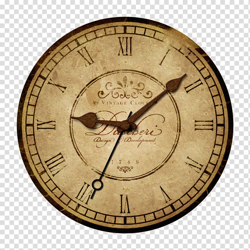 brown analog clock illustration, Alarm Clocks Clock face Cuckoo clock, vintage clock transparent background PNG clipart