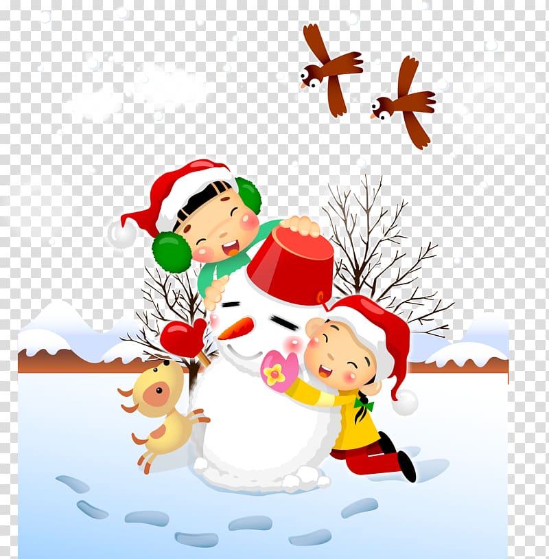 Christmas Child Euclidean Snowman, Happy Winter transparent background PNG clipart