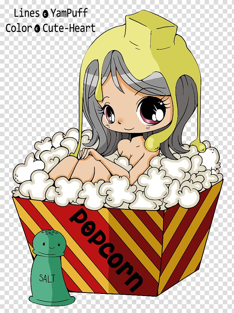 Popcorn Time Drawing Butter, girl heart transparent background PNG clipart