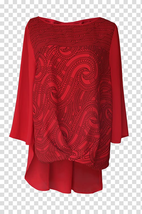 Dress Clothing Sleeve Blouse Sweater, red summer transparent background PNG clipart