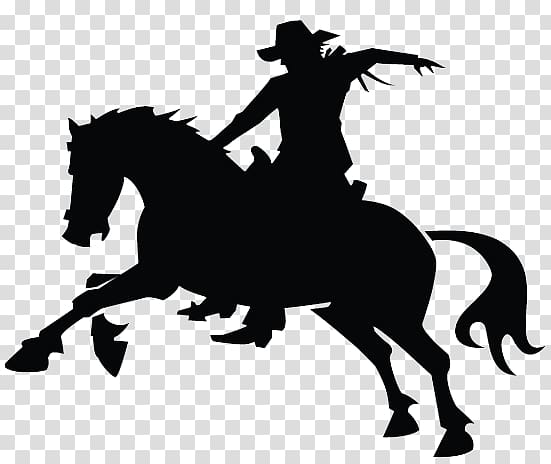American frontier Cowboy Rodeo, Silhouette transparent background PNG clipart