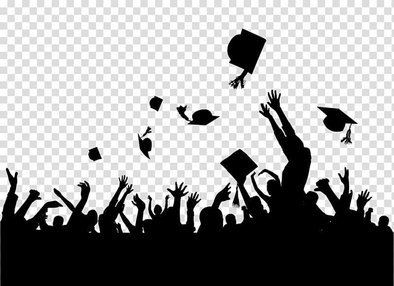 silhouette of group of people, Graduation ceremony , graduation transparent background PNG clipart