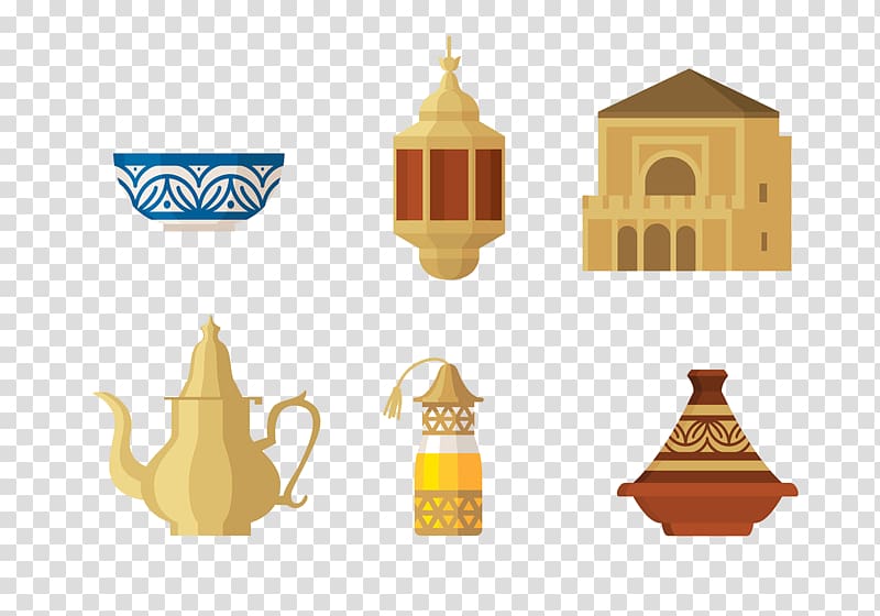 yellow teapot illustration, Tajine Morocco Moroccan cuisine Couscous, Elements of Islamic culture transparent background PNG clipart