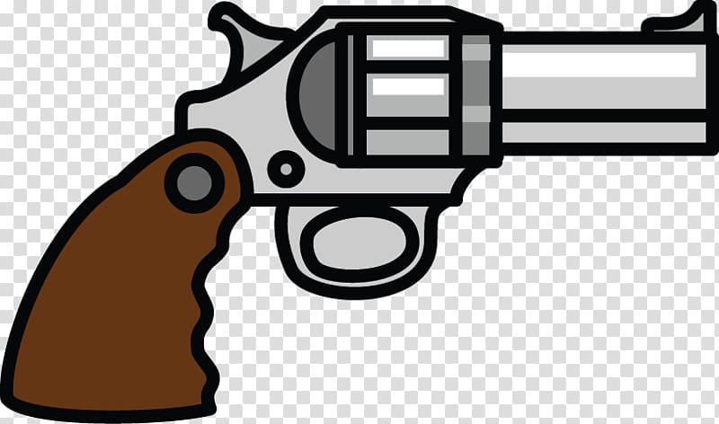 silver and brown revolver illustration, Firearm Weapon Pistol , Cartoon Revolver transparent background PNG clipart
