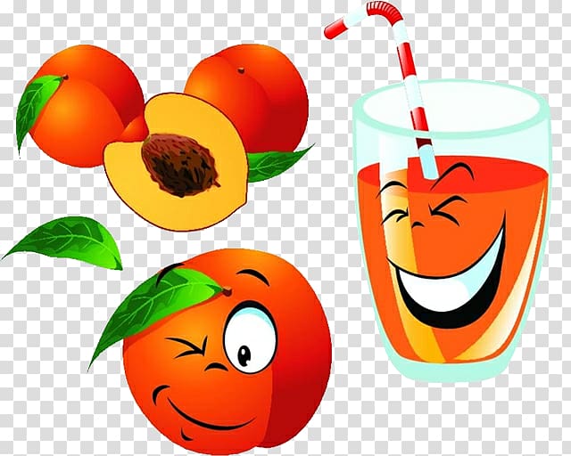 Drawing Animation Illustration, Cartoon juicy peach juice transparent background PNG clipart