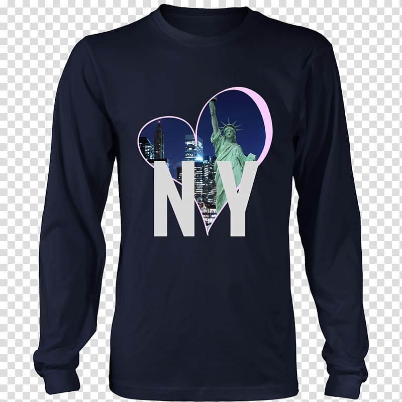 Long-sleeved T-shirt Hoodie, I Love New York transparent background PNG clipart