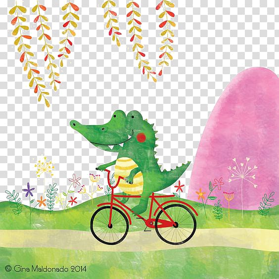 Crocodile Alligator Cartoon Illustration, Crocodile Cycling transparent background PNG clipart