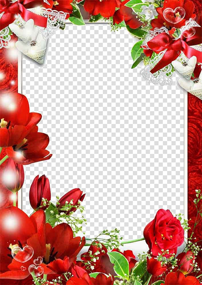 frame Love , Love Frame Free , red and green flowers border transparent background PNG clipart