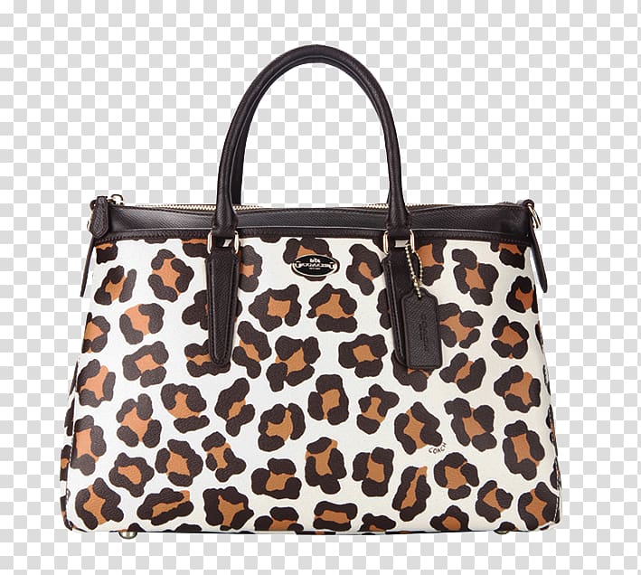 Tapestry Handbag Tote bag Diaper bag, COACH bag Leopard transparent background PNG clipart