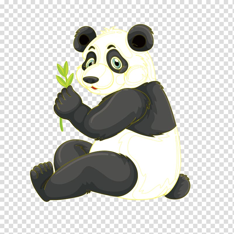 Giant panda Red panda Bamboo Illustration, National treasure giant panda transparent background PNG clipart