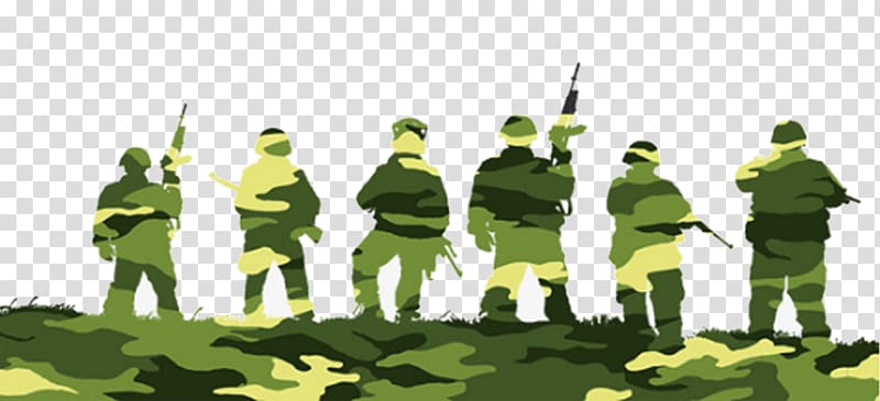 green and beige camouflage soldiers art, Soldier Silhouette , Silhouette of soldier transparent background PNG clipart