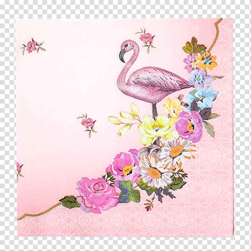 Cloth Napkins Table Flamingo Paper Tea party, flamingo printing transparent background PNG clipart