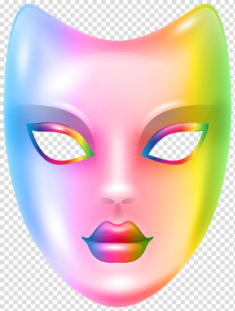 multicolored mask , Mask Face Facial , Carnival Face Mask Rainbow transparent background PNG clipart