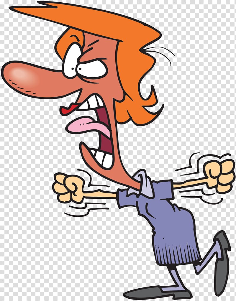 Anger Cartoon Woman Screaming , Angry Woman Cartoon transparent background PNG clipart