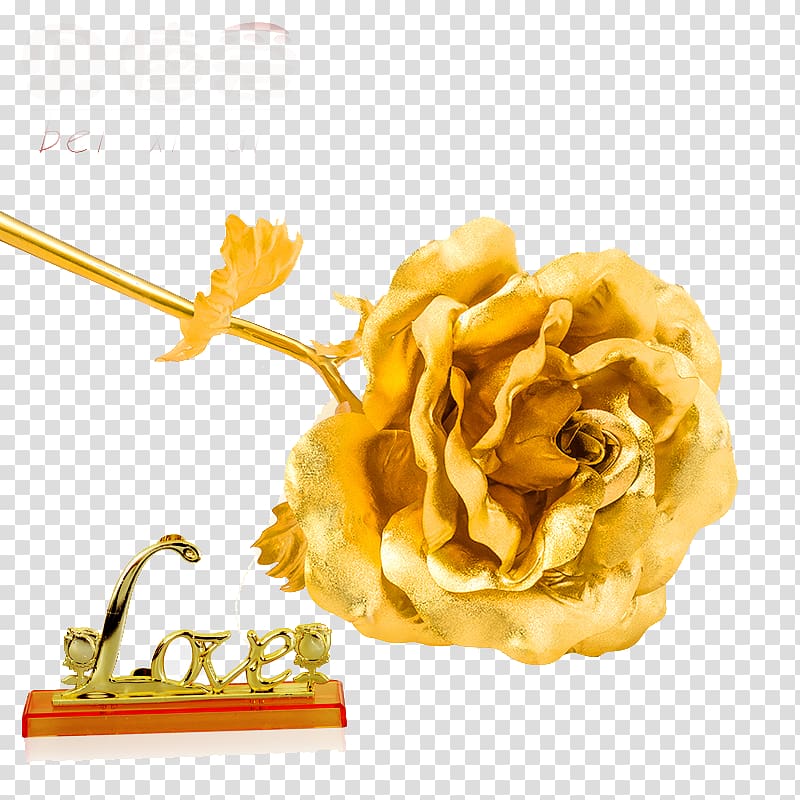 24k gold roses transparent background PNG clipart