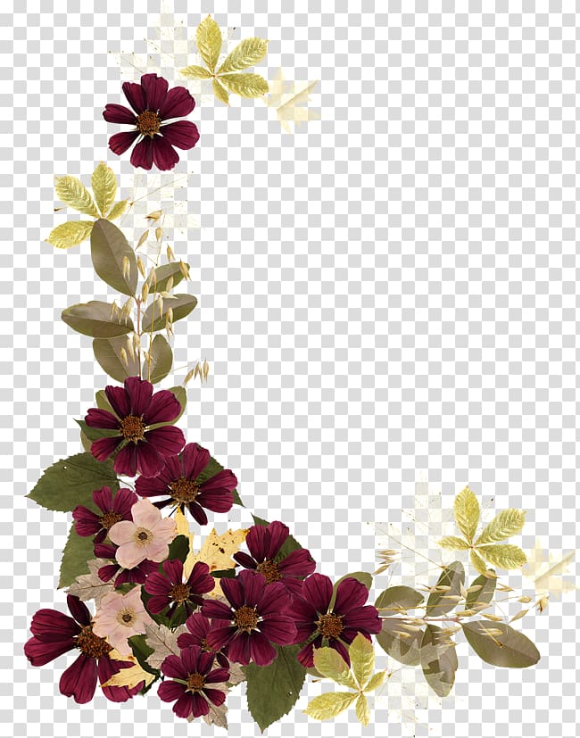 Flower, small fresh floral borders transparent background PNG clipart